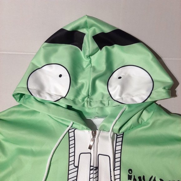 Invader Zim Hoodie Jacket Size XL Zip Up w pockets Cosplay Costume unisex - Picture 3 of 7